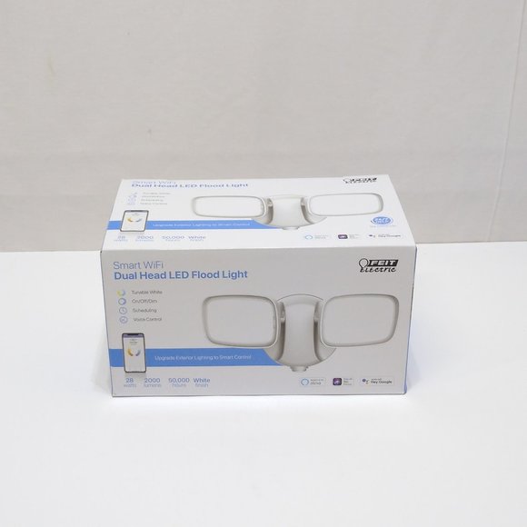 Feit Electric Flood Light Smart LED Light 2000 Lumens Dual Head 120° Angle NIB - Picture 1 of 7
